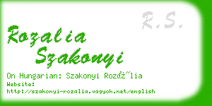 rozalia szakonyi business card